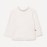 Blusa infantil de algodão gola alta brilhos off white