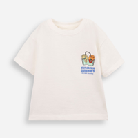 Camiseta infantil de algodão summer drinks off white