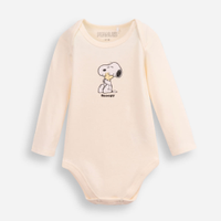 Body infantil de algodão snoopy off white