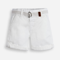 Bermuda infantil de sarja com cinto off white