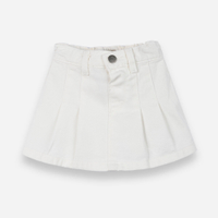 Short saia infantil sarja pregas off white