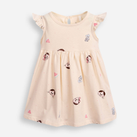 Vestido de algodão infantil turma da mônica bege