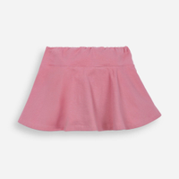 Short saia infantil evasê liso rosa