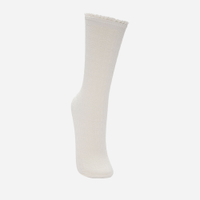 Meia infantil cano longo com renda texturizada off white