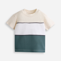 Camiseta infantil de algodão mangas curtas listrada colorida