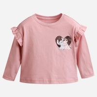Blusa infantil de algodão manga longa stitch rosa