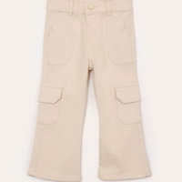Calça cargo de sarja infantil bege