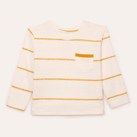 Camiseta de algodão infantil com bolsos marrom