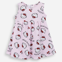 Vestido infantil de algodão hello kitty rosa