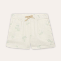 Bermuda reta de algodão coqueiro infantil off white