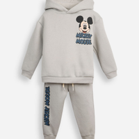 Conjunto longo infantil de moletom mickey cinza
