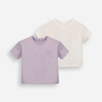 Kit 2 camisetas infantis de algodão colorida