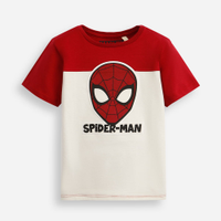 Camiseta infantil de algodão com recorte homem aranha bege