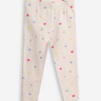 Calça legging infantil corações bege