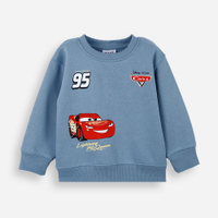 Blusão infantil de moletom carros azul