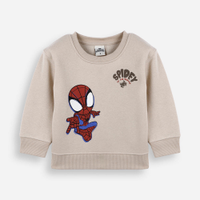 Blusão infantil de moletom homem aranha bege