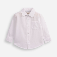 Camisa de algodão infantil com martingale branca