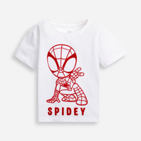 Camiseta infantil de algodão homem aranha off white