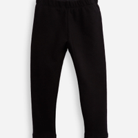 Calça legging infantil de algodão felpado básica preta