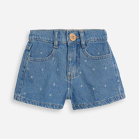 Short infantil jeans poá azul