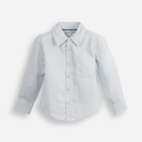 Camisa de algodão infantil manga longa azul