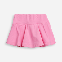 Short saia infantil evasê liso rosa