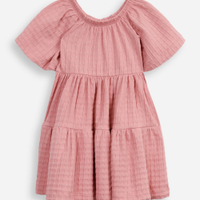 Vestido marias de algodão infantil listrado rosa