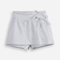 Short saia de algodão infantil com lacinhos azul