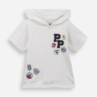 Blusa infantil de moletinho com capuz patrulha canina cinza