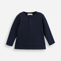 Camiseta infantil com algodão manga longa azul