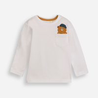 Camiseta infantil de algodão urso off white