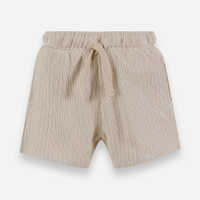 Short infantil malha texturizada bege