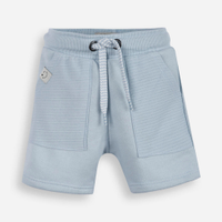 Short infantil de moletom cós elástico azul