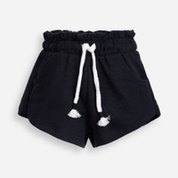 Short infantil de moletom sem felpa cós elástico preto