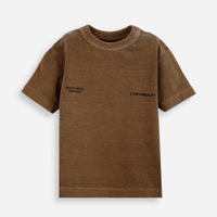 Camiseta infantil de algodão opala marrom