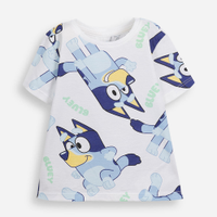 Camiseta infantil de algodão manga curta bluey - off white