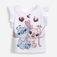 Blusa infantil de algodão stitch com paetê off white