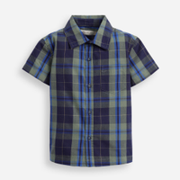 Camisa infantil manga curta xadrez - verde