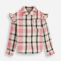 Camisa de algodão infantil com lurex xadrez - multicor