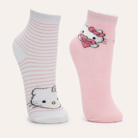 Kit de 2 Meias Infantis Cano Médio Hello Kitty Multicor