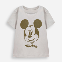 Camiseta infantil de algodão mickey texturizada cinza