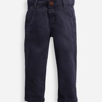 Calça slim infantil de sarja com bolso chino azul