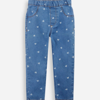 Calça jeans infantil corações azul