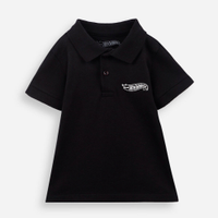 Polo infantil de algodão hot wheels preto