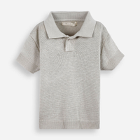 Polo infantil de tricot bege