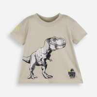 Camiseta infantil jurassic bege