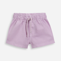 Short infantil de sarja cós elástico lilás