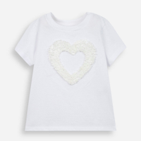 Blusa infantil bordado coração off white
