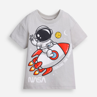 Camiseta infantil nasa cinza