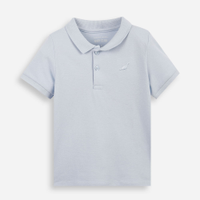 Polo infantil de algodão com bordado azul